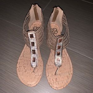 Daisy Fuentes Rose Gold Open Toe Sandals